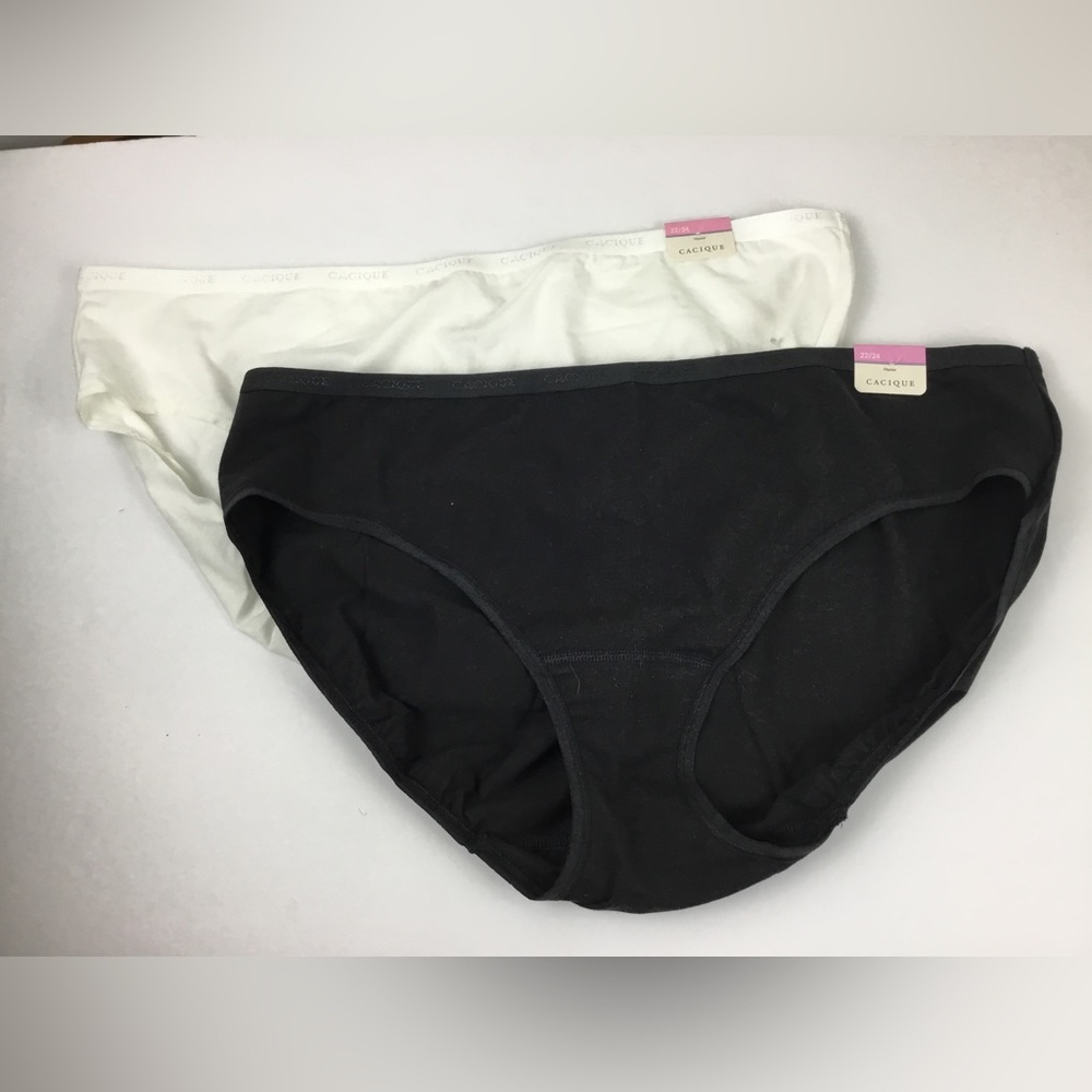 Lane Bryant Cacique Black and White Panties two pair.  New